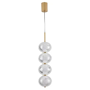 PENDENTE NORDECOR 2796 LED LUSE 28W 3000K OURO CHAMPAGNE