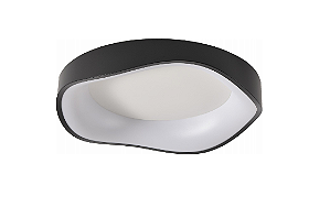 PLAFON SKYLIGHT SKY-4041PT EDGE Ø40CM PRETO E BRANCO 3000K 2.080LM METAL E ACRÍLICO