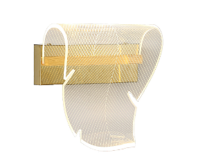 ARANDELA SKYLIGHT SKY-3110AR SILVER FERN 18X19X15CM DOURADO E ACRÍLICO TRANSLÚCIDO 3000K 480LM
