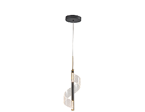 PENDENTE SKY-3066PT MAST Ø12XH30CM PRETO 1,5M D/CABO 3000K 450LM METAL E ACRÍLICO