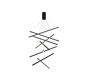 PENDENTE SKYLIGHT SKY-4020PT OPUS PRETO LED 6M D/CABO ALUMÍNIO E SILICONE 3000K 10880LM