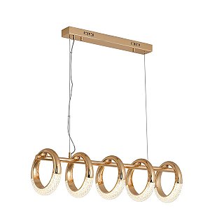 PENDENTE SKYLIGHT SKY-3098 ROSE GOLD 80X21CM METAL E ACRILICO 50W 3000K 4000LM