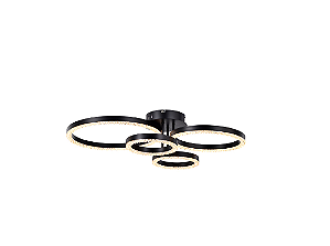 PLAFON SKYLIGHT SKY-4004PT HOLLY Ø50XØ30XØ20XØ20X17CM PRETO METAL, ALUMÍNIO E ACRÍLICO 3000K 6080LM