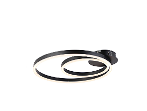PLAFON SKYLIGHT SKY-3077PT HYPNOSIS Ø50XØ30X8CM PRETO ALUMÍNIO 3000K 4000LM