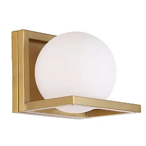 ARANDELA SKYLIGHT SKY-3000AR MYSTIC 24X20XØ20CM METAL DOURADO E VIDRO LEITOSO 1XE27