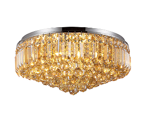 PLAFON SKYLIGHT SKY-3025CH BRIENNE Ø53,5X25CM CROMADO E CRISTAIS CHAMPAGNE 9XG9