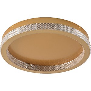 PLAFON SKYLIGHT SKY-4006 QUEEENSLAND Ø40X7,5CM METAL DOURADO E ACRILICO 50W 3000K