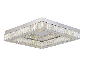 PLAFON SKYLIGHT SKY-3064CR DIAMOND 42X42X8 METAL E CRISTAL TRANSPARENTE 3000K 1920LM
