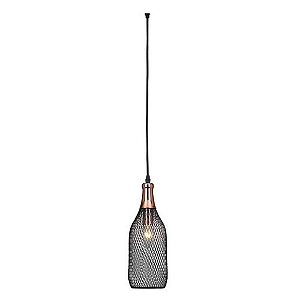 PENDENTE SKYLIGHT SKY-3035 CAGE Ø12X31CM METAL PRETO E ROSE GOLD 1XE27