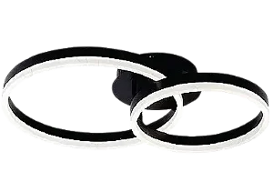 PLAFON SINDORA QX05329 Φ30×40CM ALUMINIO PRETO ESCOVADO E ACRÍLICO, 44W MULTITEMPERATURA 3300LM