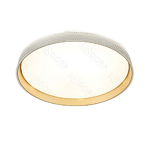 PLAFON SINDORA DCX02315 Φ40CM METAL DOURADO E ACRILICO 60W MULTITEMPERATURA