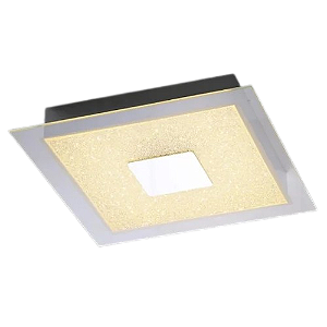 PLAFON SINDORA DCX00750 40CM METAL E VIDRO BRANCO 20W 3000K