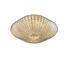 PLAFON SINDORA DCX02301 40X14CM METAL E VIDRO ÂMBAR 24W 3000K