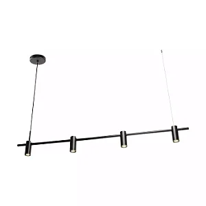 PENDENTE SPOTLINE 1175/4 FLASH 120X10CM 2M D/CABO ALUMÍNIO PRETO 4XMR11