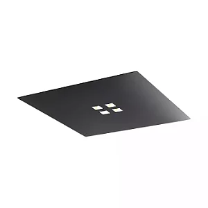 PLAFON SPOTLINE 1185/1 SOBREPOR GAVI QUADRADO 4 FOCOS 40X40X4CM ALUMÍNIO PRETO 29W 3000K
