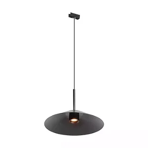 PENDENTE SPOTLINE 1215/24 LINEAR RECTA SLIM Ø24X16CM ALUMÍNIO PRETO 5W 3000K
