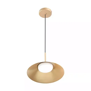 PENDENTE SPOTLINE 1082/1 TOPO Ø24X17CM ALUMÍNIO DOURADO FOSCO 12W 3000K