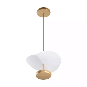 PENDENTE SPOTLINE 1070/27 UP Ø27X14CM ALUMÍNIO DOURADO FOSCO 18W 3000K