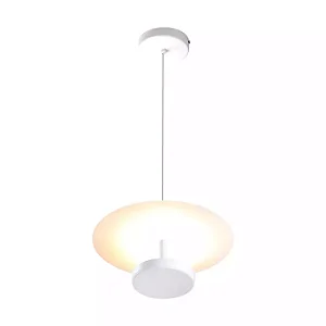 PENDENTE SPOTLINE 1067/40 SLICE Ø27X14CM 2M D/ CABO ALUMÍNIO BRANCO 18W 3000K