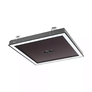 PLAFON SPOTLINE 1081/30 EMBUTIR ELEGANCE QUADRADO 80X25X4 DOIS FOCOS ALUMÍNIO PRETO 25W 3000K