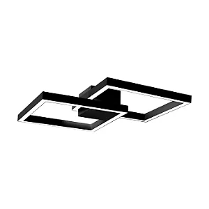 PLAFON SPOTLINE 824/30/30 LED CASE SOBREPOR 45X45X8CM 40W ALUMÍNIO PRETO 4000K