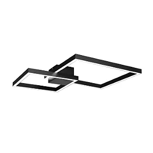 PLAFON SPOTLINE 824/30/40 LED CASE SOBREPOR 54X54X8CM 45W ALUMÍNIO PRETO 4000K