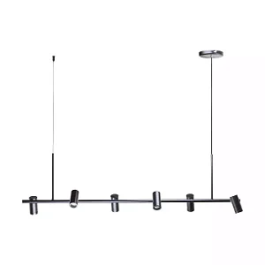 PENDENTE SPOTLINE 1006/6 FOCO 122X34CM ALUMÍNIO PRETO 6XMR11