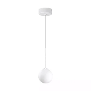 PENDENTE SPOTLINE 1018/1 BLOWN Ø12X28CM ALUMÍNIO E VIDRO BRANCO 1XG9