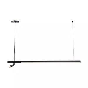 PENDENTE SPOTLINE 1024/1 PRINT LINEAR 2,5X100CM ALUMÍNIO PRETO E MINI SPOT 3000K 17W