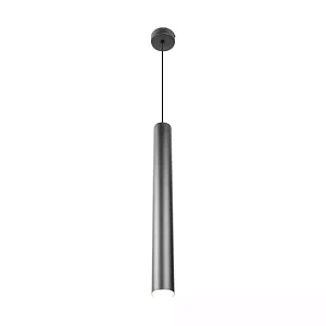 PENDENTE SPOTLINE 634/1 VERSSAT CILÍNDRICO Ø50X5CM ALUMÍNIO PRETO 1XE27