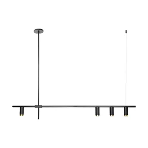 PENDENTE SPOTLINE 807/4 HONDA 13X132X5CM ALUMÍNIO PRETO 4XMR11