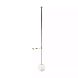ARANDELA SPOTLINE 997/1 CORNER Ø15X145CM ALUMÍNIO DOURADO E GLOBO LEITOSO 1XE27