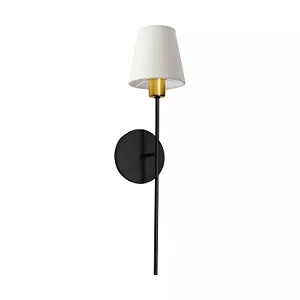 ARANDELA SPOTLINE 817/1 TORCH 50X9X14CM ALUMÍNIO PRETO C/ CÚPULA BRANCA  1XE27