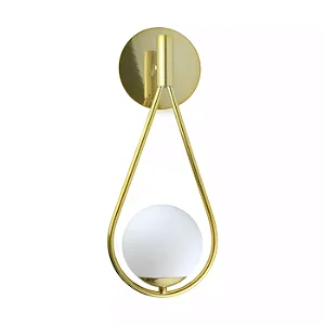 ARANDELA SPOTLINE 820/1 GOTA 43X17X16CM ALUMÍNIO DOURADO POLIDO C/ GLOBO BRANCO 1XG9