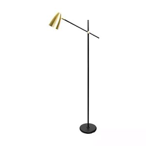 COLUNA SPOTLINE 854/1 CHÃO PISO SOUL 135X54CM ALUMÍNIO PRETO C/ DOURADO ESCOVADO 1XE27