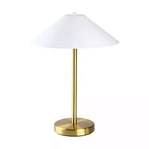 ABAJUR SPOTLINE 897/1 MAIA Ø29X38CM ALUMÍNIO DOURADO ESCOVADO/ BRANCO 1XG9
