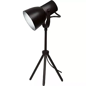 ABAJUR SPOTLINE 665/1 CITY TRIPÉ Ø14X38CM ALUMÍNIO PRETO 1XE27