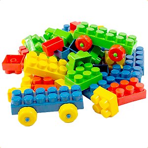 Brinquedo de Montar 54 Peças Blocos Popular Il Timplast