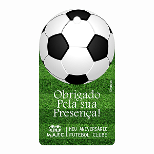Tag Futebol Aniversário Obrigado Pela Presença 5x9cm 50un
