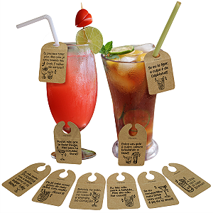Tag Etiqueta para Drinks Bebidas Coquetel Frases Divertidas