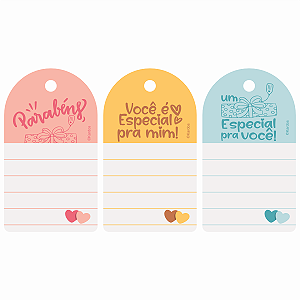 Kit Tag para Presente Mimos e Aniversário Sortido 4x7cm 24un