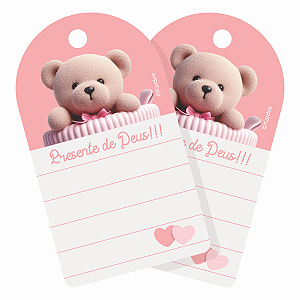 Tag Presente De Deus Rosa Bebê 50un 4x7cm Kardos