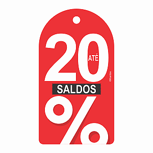 50 Tags KARDOS Etiquetas para Saldo e Promoção OFF 20% 5x9cm
