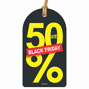 50 Tags Black Friday Etiquetas Saldo Promoção Off 50% 5x9cm
