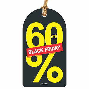 50 Tags Black Friday Etiquetas Saldo Promoção Off 60% 5x9cm