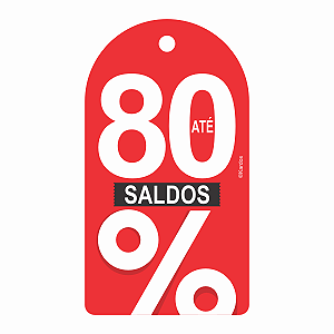 50 Tags KARDOS Etiquetas para Saldo e Promoção OFF 80% 5x9cm