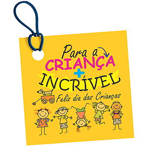Tag Dia das Crianças para Presente Kardos 4,5x4,5cm com 50un
