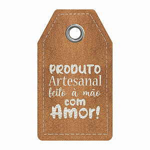 100 Tags Produto Artesanal Feito À Mão Com Amor Tema Couro