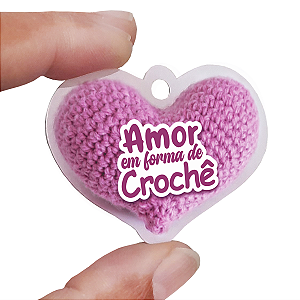 Etiqueta para Crochê e Amigurumi Coração 6x4,5 cm 50un