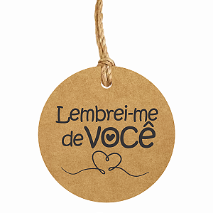 Tag Kraft 100uni Lembrei Me De Você Redonda 6cm Lembrancinha